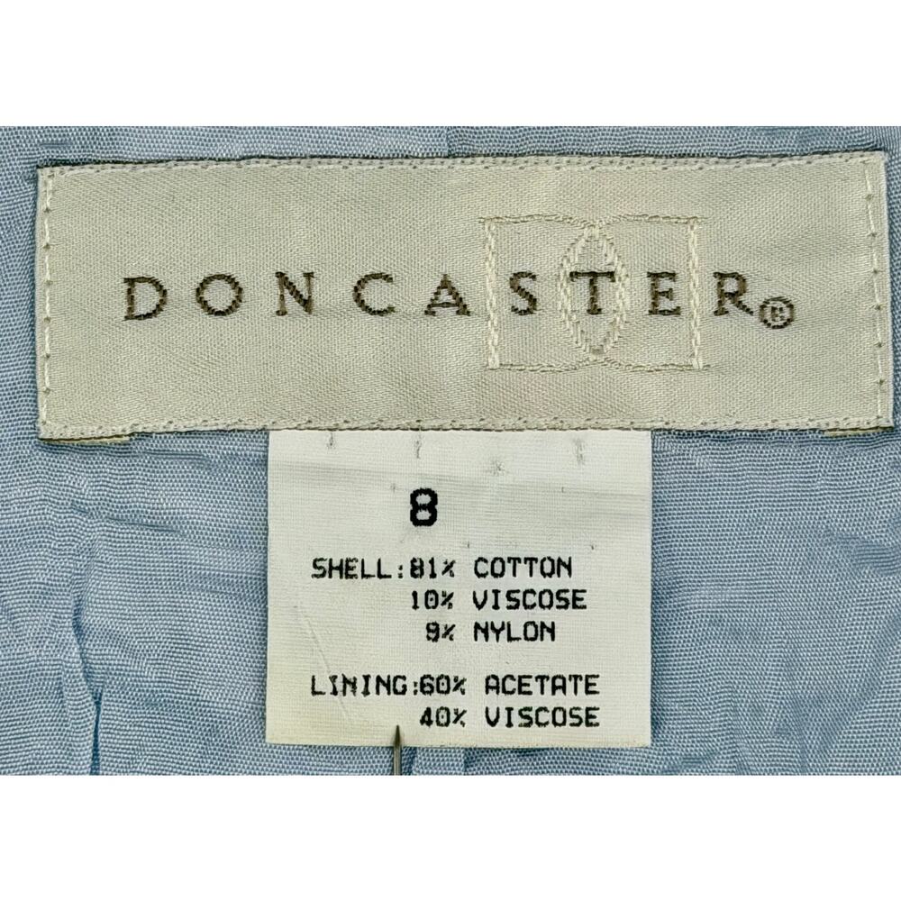 Doncaster Vintage Light Blue Tweed Plaid Business Summer Party Pattern Jacket 8 - Picture 7 of 8